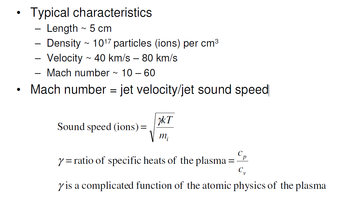 Plasma jet properties